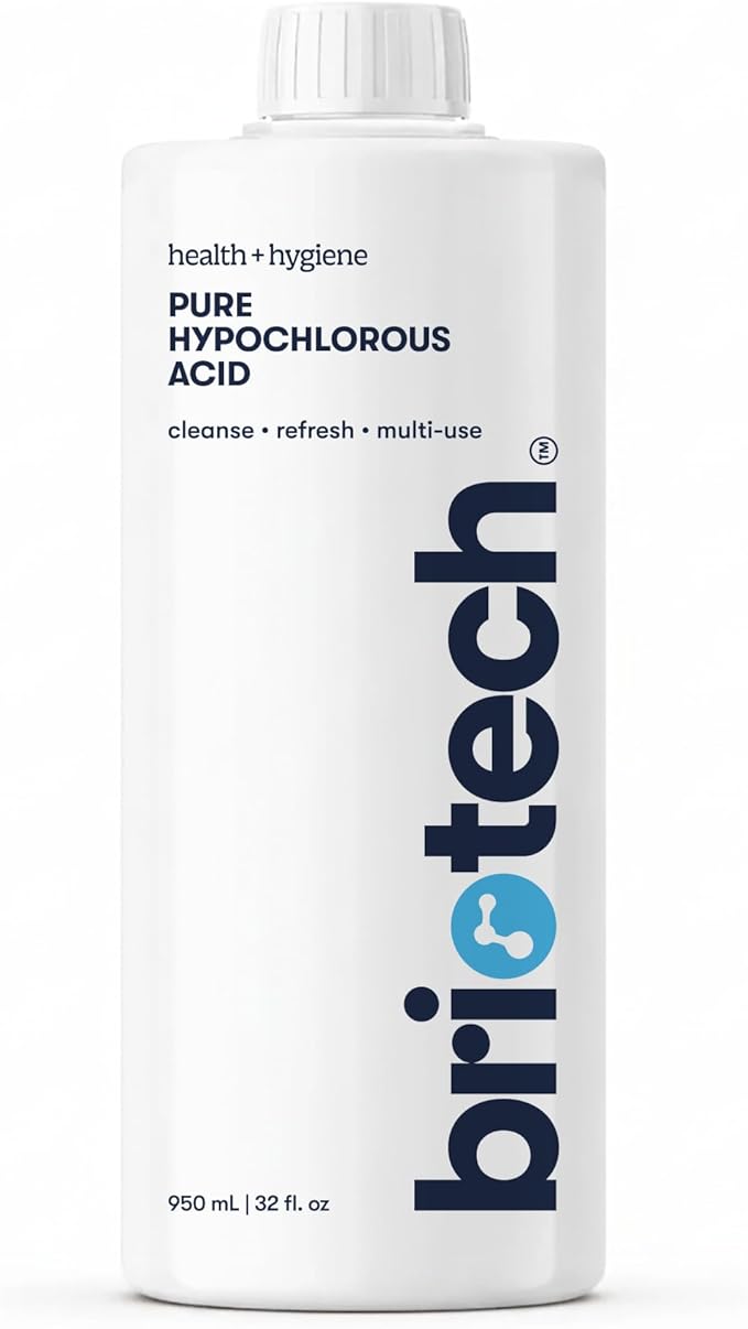 BRIOTECH Pure Hypochlorous Acid Cleanser, Original Premium HOCl Topical Solution, Multi-Purpose Cleaner, Family Approved & Pet Friendly, 32 fl oz Refill