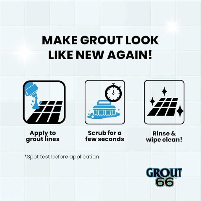 Grout66: Grout and Tile Cleaner with Low-Odor, Non-Fuming Formula Ideal for Heavy-Duty Cleaning, Quick Touch-Ups, and Tile Maintenance. This Two Quarts Kit ensures Effortless Cleaning.