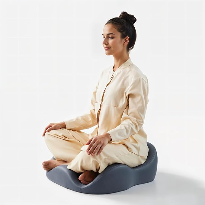 Ergonomic Zmind Meditation Cushion, Memory Foam, Portable Design with Handle, Pressure Dispersing Support for Meditation, Mindfulness & Posture Alignment