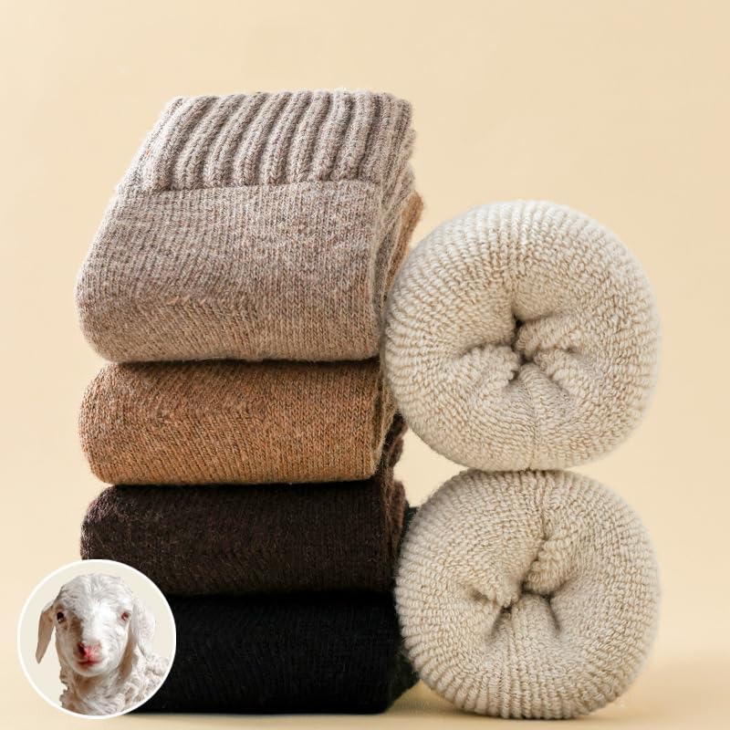 Women's Wool Thermal Socks Warm Winter Thick Cozy Crew Boot Socks for Hiking Ski Outdoor Cold Weather Comfy Everyday Work