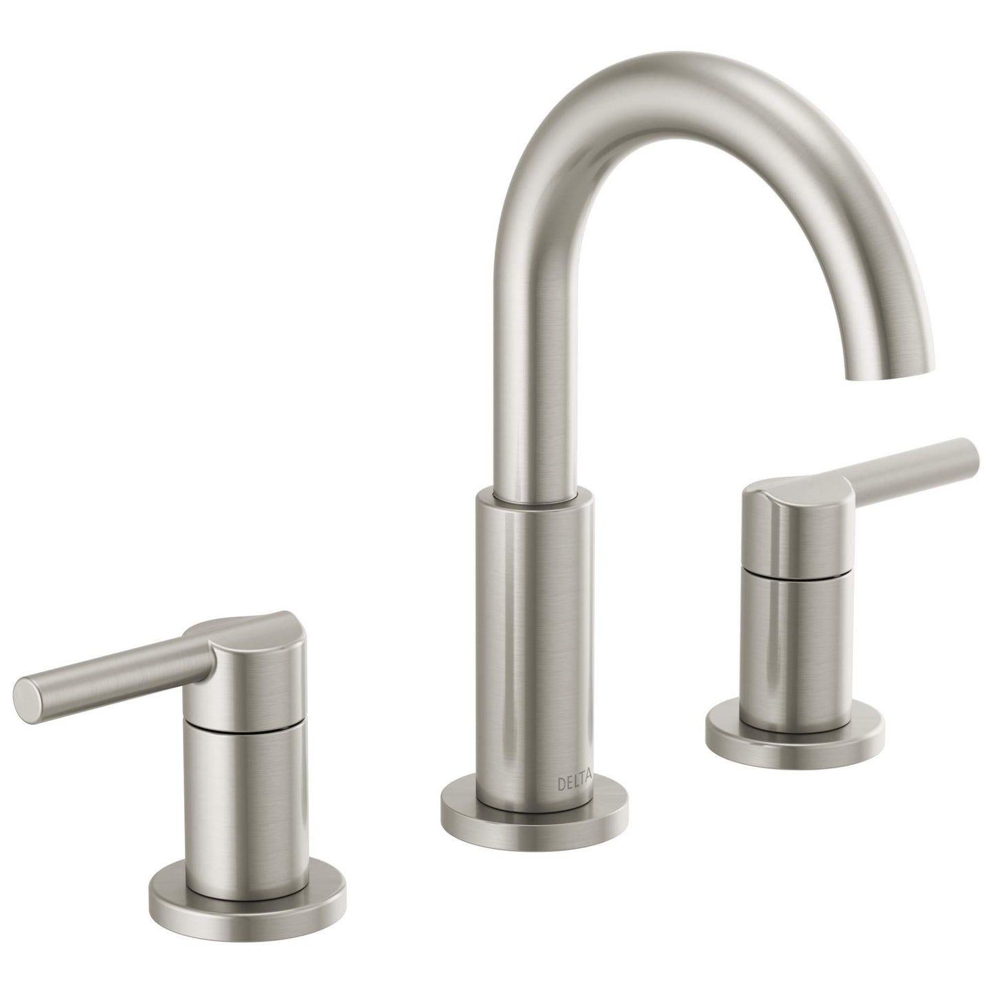 Delta Nicoli Brushed Nickel Faucet 3 Hole, 8 Inch Widespread Bathroom Sink Faucet for Vanity, Push-Pop Drain Assembly, Stainless 35749LF-SS