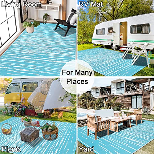 HEBE Outdoor Rug 6' x 9' Waterproof for Patios Clearance, Reversible Plastic Straw Rug Camping Carpet, Indoor Outdoor Area...