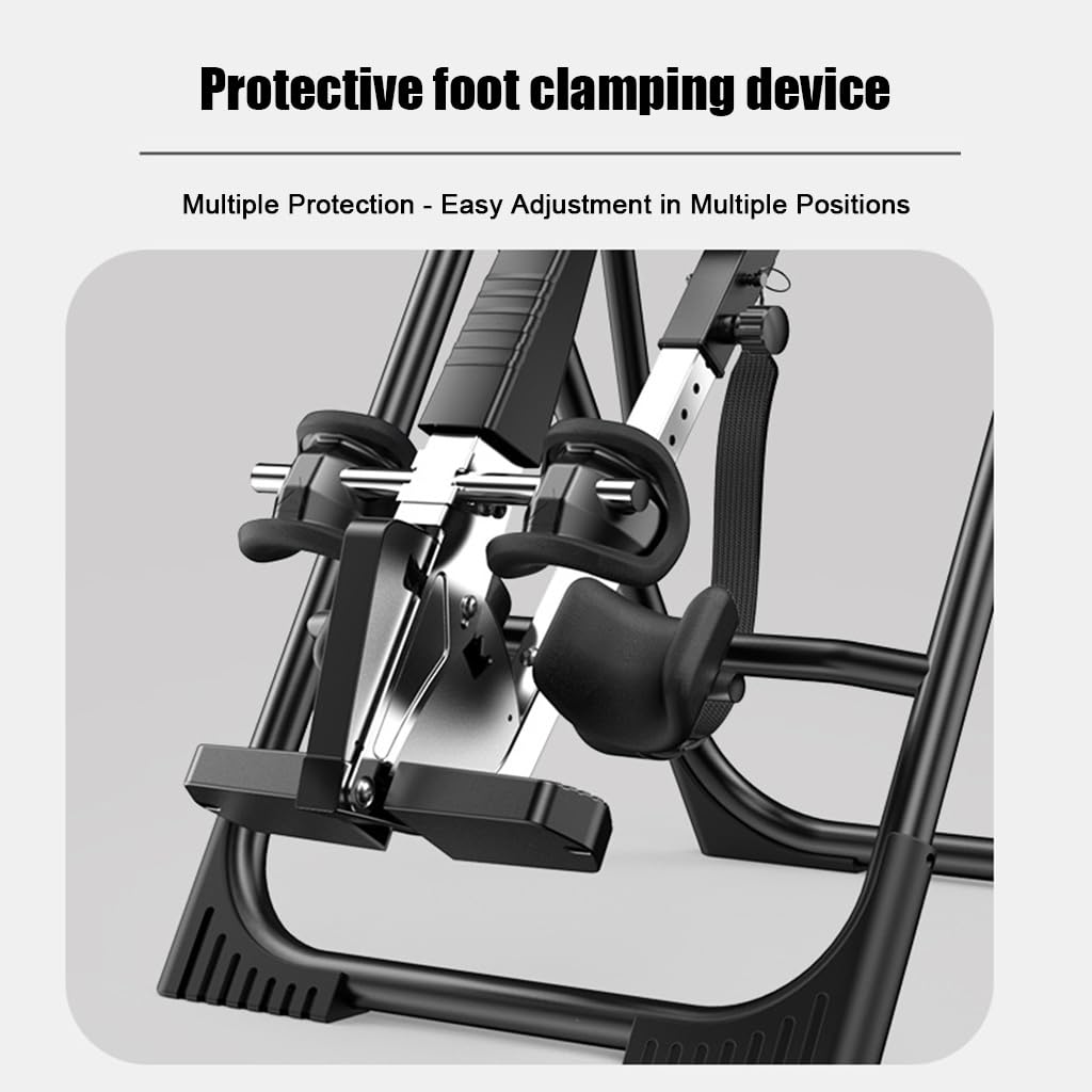 RIEJIN Foldable Heavy Duty 330 lbs Capacity Inversion Table with Removable Shoulder Rest and Lumbar Support