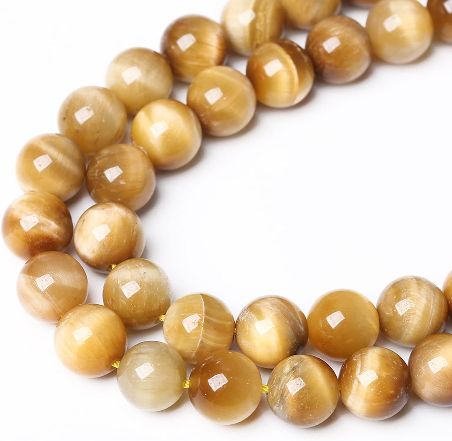 180PCS 4mm AAA Natural Tiger Eye Stone Beads Gemstone Round Spacer Loose Beads for Jewelry Making DIY Bracelet,Necklace, Earrings 2 Strand 32"