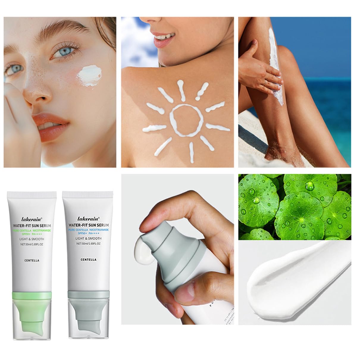 Centella Sunscreen SPF 50, Face Sun Screen Long-Lasting Protection, Cen-tella Madagascar Sunscreen, NO White Cast - Dry Oily Ski