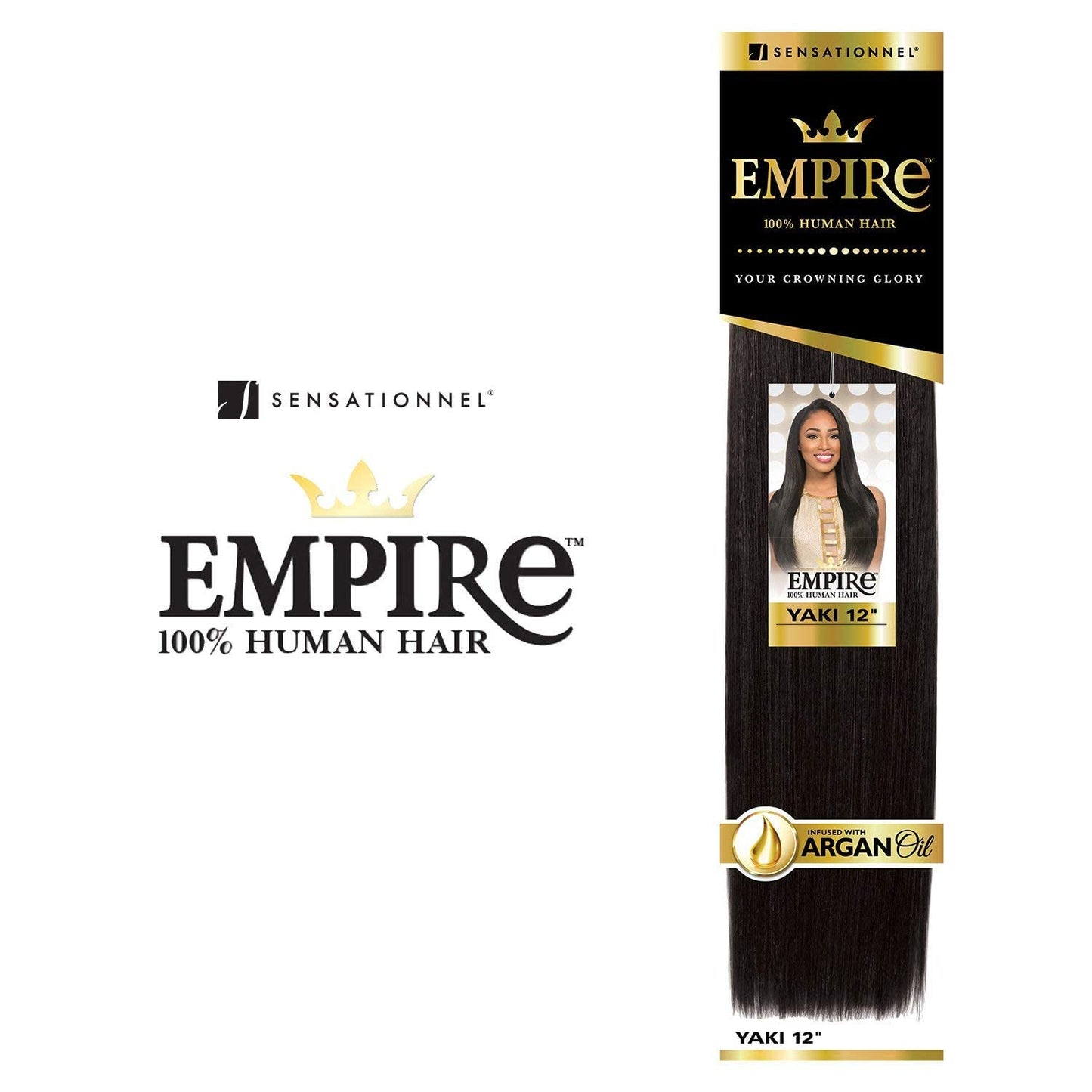 Sensationnel Empire yaki human hair - tangle free weaving for quick weave and sew in styles for faux highlights - 1 pack (24 inc