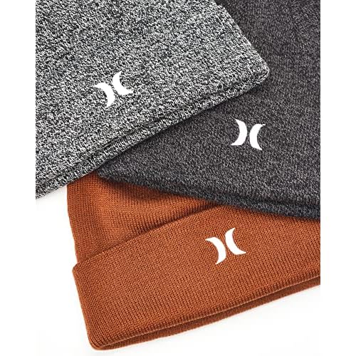 Hurley Men's Winter Hat - Icon Knit Cuffed Beanie for Men - Skull Caps for Men
