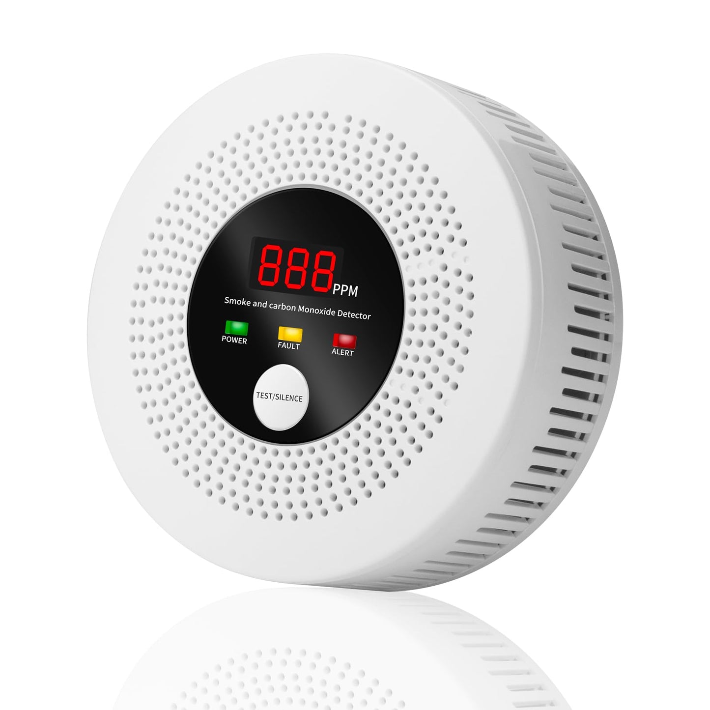 2-in-1 Smoke and Carbon Monoxide Detector 10-Year Battery-Powered CO Alarm with Clear LCD Display and Sound Warning for Home Reliable Detector for Enhanced Safety and Protection (Includes Batteries)