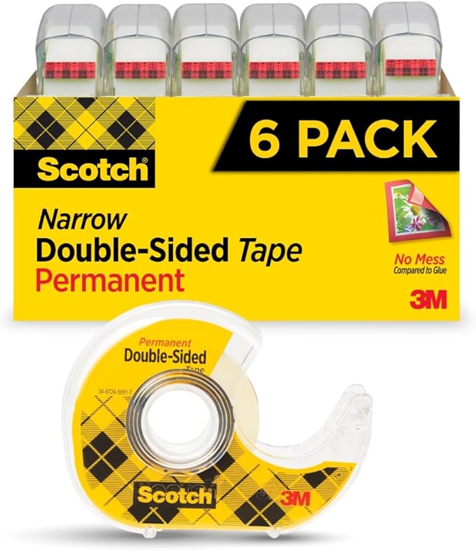 Scotch Permanent Double Sided Tape, Card Making and Holiday Scrapbooking Supplies, Alternative to Gift Wrap Tape for Wrapp...