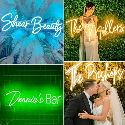 CIONAOR Custom Neon Sign, Custom LED Neon Sign Customizable for Wedding Bar Salon Beauty Business Light Up Name Sign, Pers...