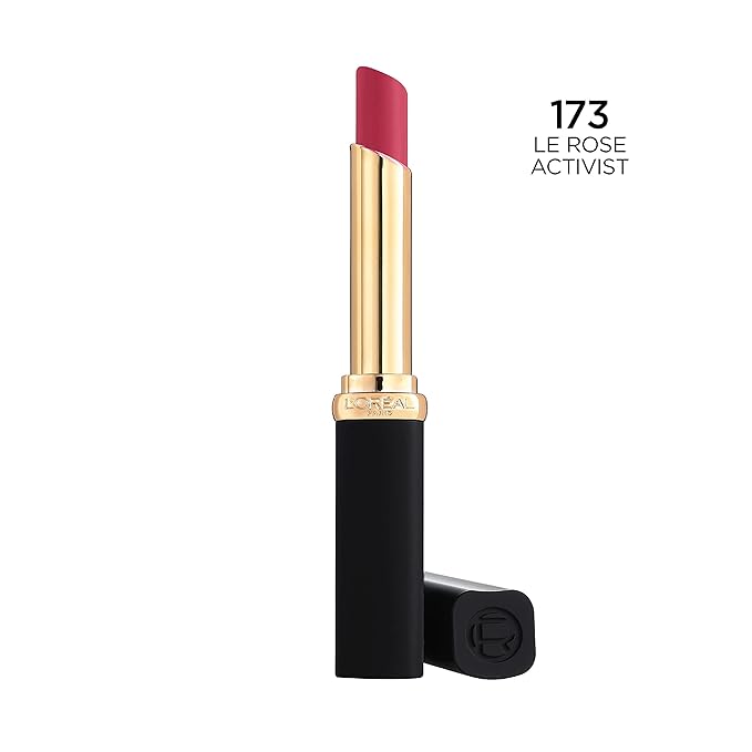 L'Oreal Paris Colour Riche Intense Volume Matte Lipstick, Lip Color Infused with Hyaluronic Acid for up to 16hr All Day Comfort, Le Rose Activist, 0.06 oz