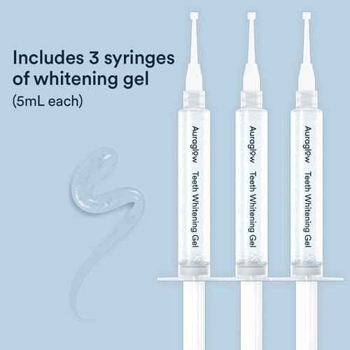 Auraglow Teeth Whitening Kit & 44% Teeth Whitening Gel Refill Pack
