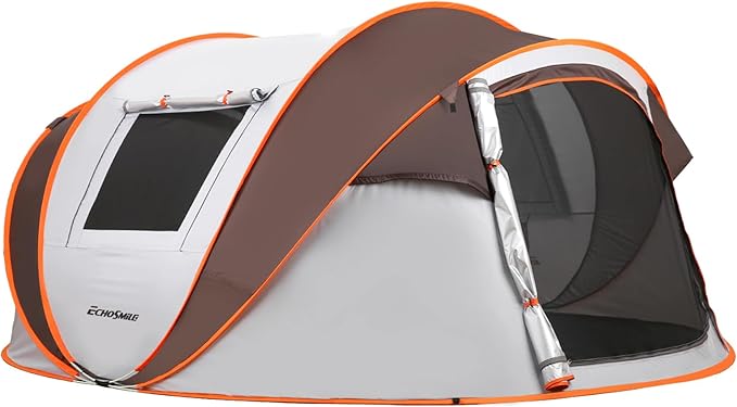 EchoSmile Instant Pop Up Camping Tent, 2/4/6 Person, Easy Setup Tent, Water Resistant Dome, Portable with Carry Bag