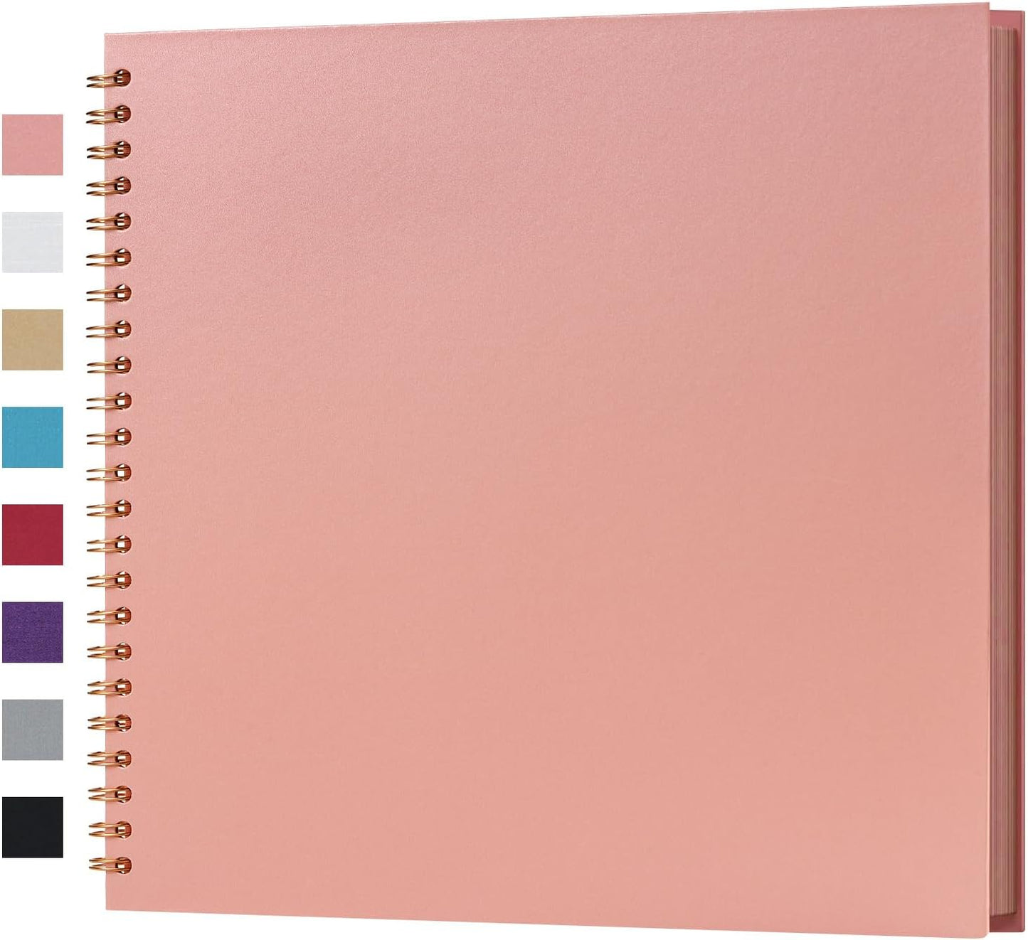 potricher 12 x 12 Inch DIY Scrapbook Album 40 Pages Hardcover Kraft Paper Scrap Book Photo Albums Memory Book for Wedding and Anniversary Family (Pink, 12 Inch)