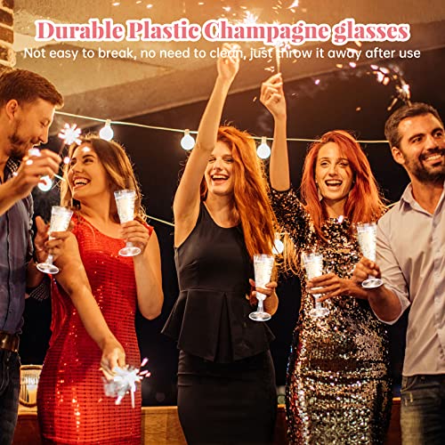 SUREHOME Plastic Champagne Flutes 40 Pack Disposable Champagne Glasses 5oz Clear Plastic Mimosa Glasses Wedding Cocktail C...