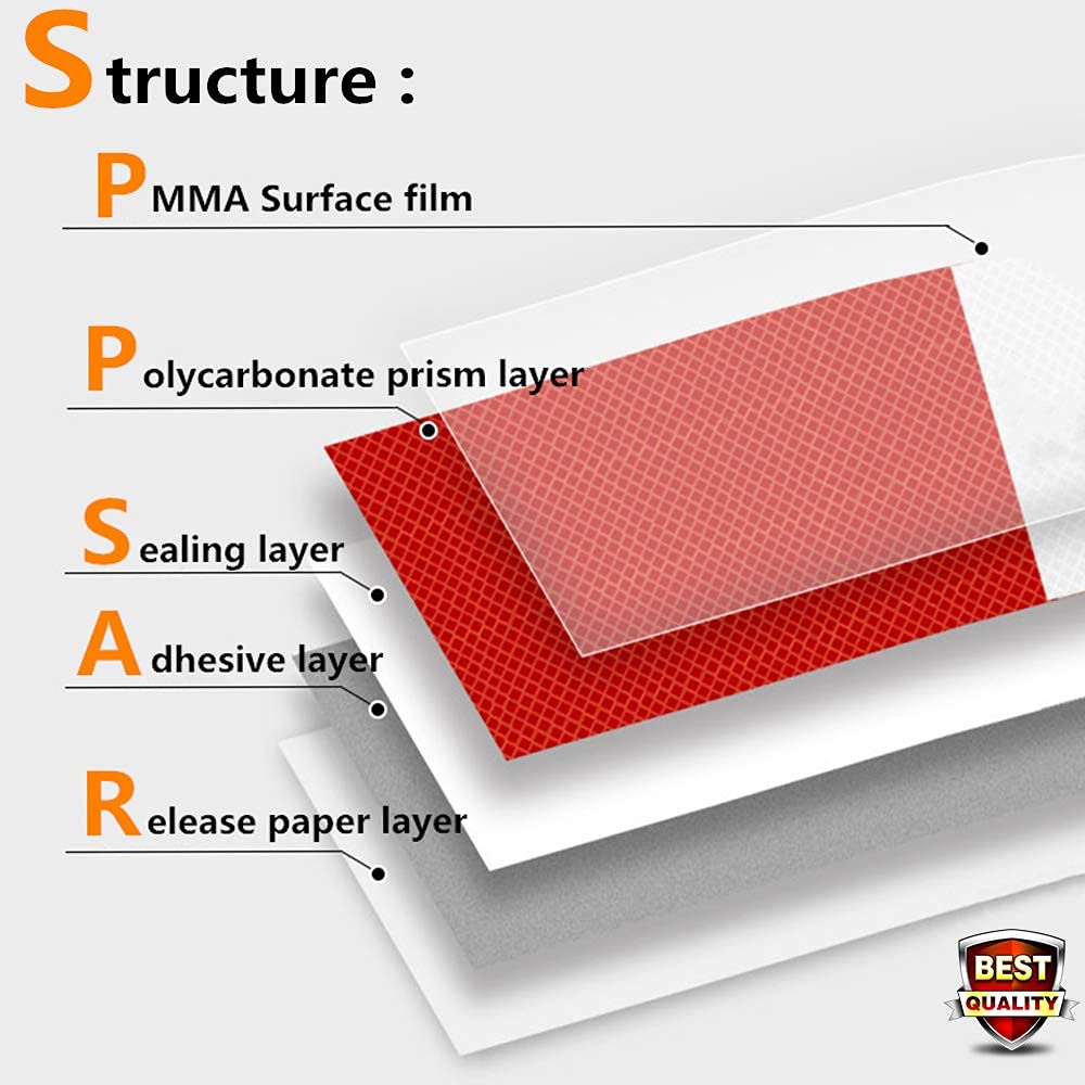 WAENLIR 2 inch x 160Feet Dot Reflective Tape Outdoor Waterproof High Visibility Safety Tape, Red and White Adhesive Conspicuity Tape for Trailer, Cars, Trucks, Cinta reflectiva para camiones
