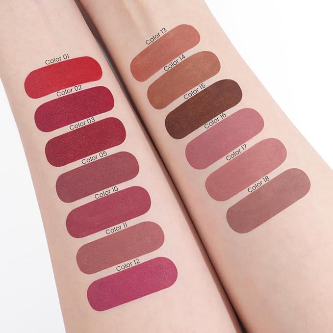evpct 3Pcs Ruby Dark Wine Red Gradient Matte Lipstick Lip Liner Crayon Combo Pencil Set for Women Long Lasting Waterproof, Cream Lip Liner and Lipstick Combo Makeup，Flawless Gradual Ombre Effect