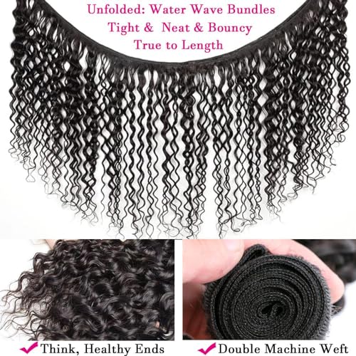 Brazilian Water Wave Bundles Human Hair 18 20 22in 10A Virgin Water Wave Human Hair Bundles for Women 100% Unprocessed Wet and Wavy Bundles