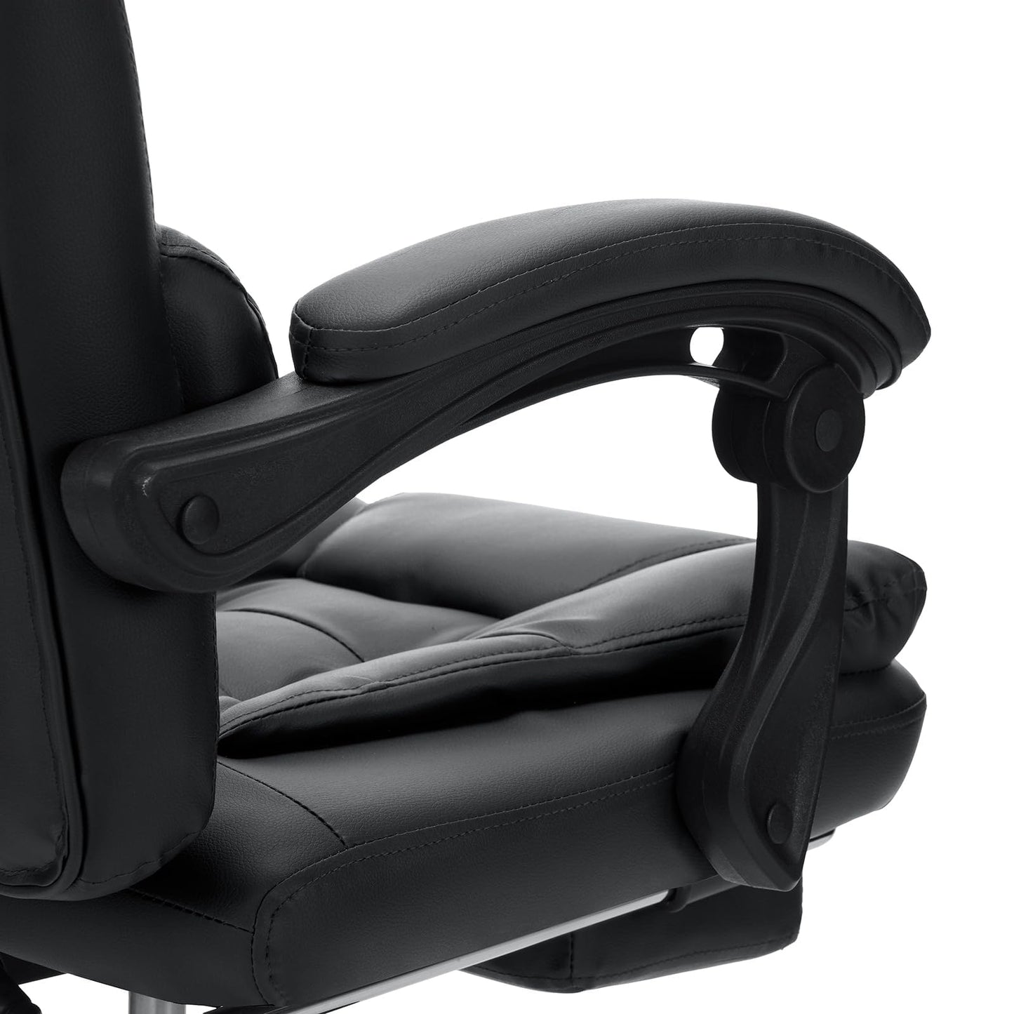 Massage Office Chair Reclining Office Chair with Footrest Soft Leather Executive Office Chair Ergonomic High Back Computer Desk Chair for Home Office Black