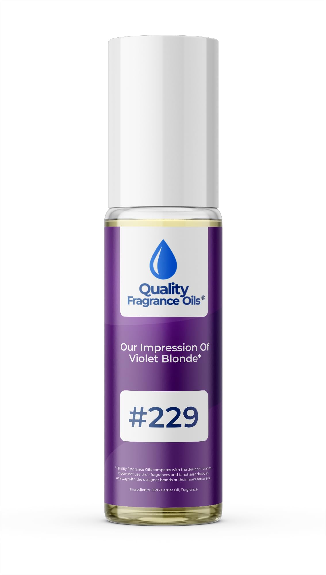 Quality Fragrance Oils' Violet Blonde for Women Impression #229 | Long-Lasting Perfume Oil, Alcohol-Free, Strong Scent, 10ml Roll-On | Affordable Alternative to Designer Fragrances