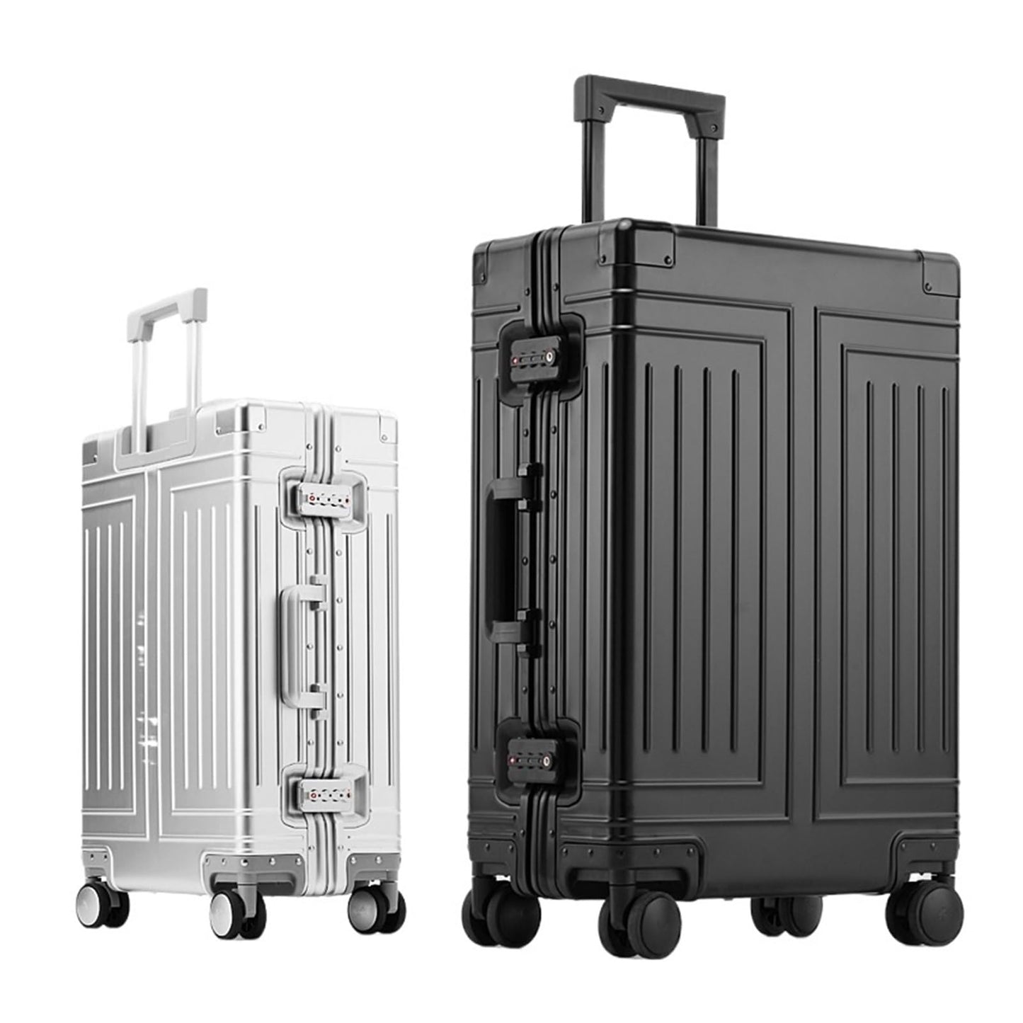 MUdson Trunk All Aluminum-Magnesium Alloy Travel Suitcase On Wheels Size Wheeled Travel Suitcase Mens Rolling Luggage Case Durable (Color : Iron Grey, Size : 20 inch)