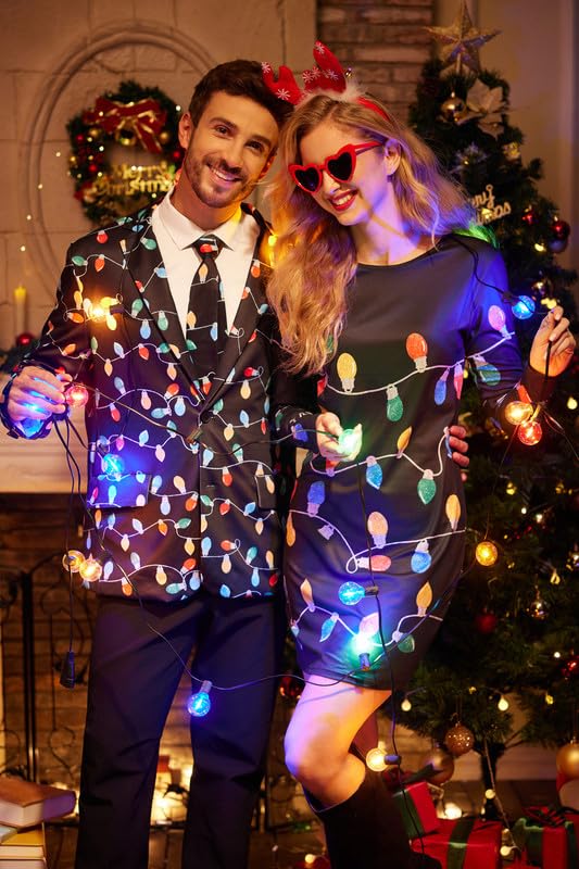 For G and PL Women's Christmas Printed Tunic Dress Long Sleeve Crewneck Casual Costume
