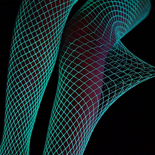 DTWAWA Glow in the Dark Fishnets Stockings, High Waist Tights Party Stockings for Womens