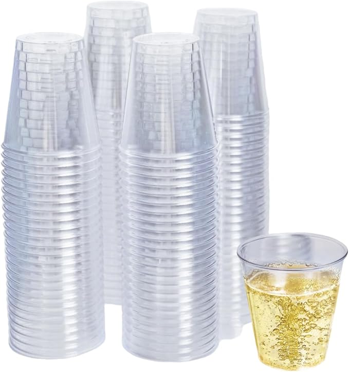 Craft And Party, 1oz 200 pcs Premium Clear Shot Glasses. Disposable Clear Cups for Wine Tasting, Vodka, Whiskey, jelly sho...