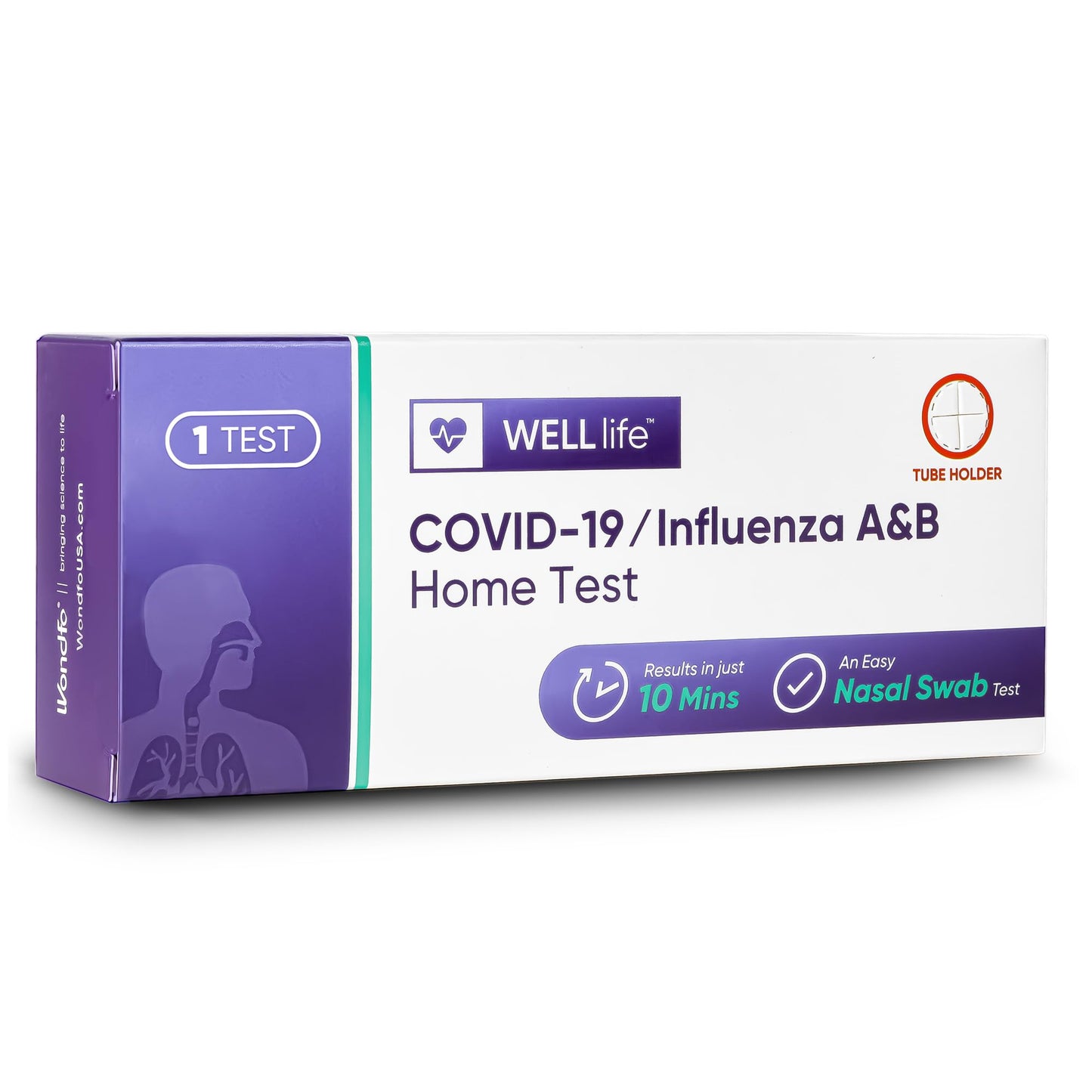WELLlife Covid-19/Flu A&B Home Test, Flu Test 3-in-1 Covid Flu Home Test Kit FDA Authorised Covid Test Result in 10 Minutes Self Cheking at Home, 1 Test