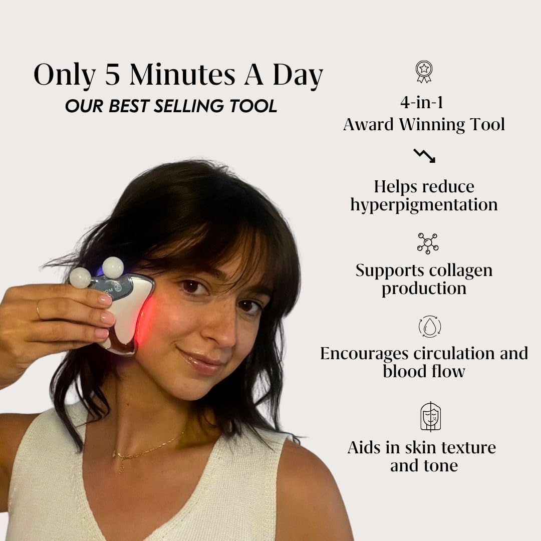 Mount Lai Vitality Qi LED Gua Sha Device, LED Light Therapy for Face, Gua Sha Facial Tools for Firming, Lifting, Sculpting, Anti