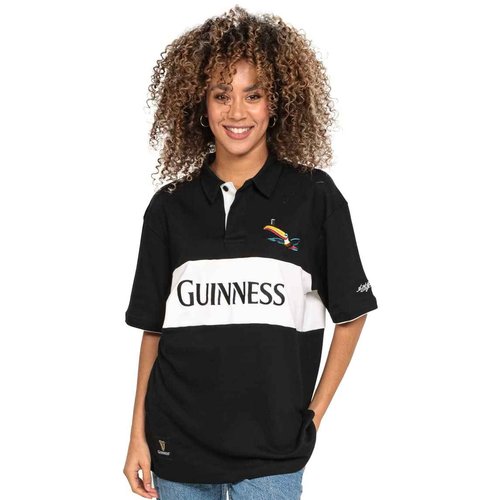Guinness BCI Cotton Black and White Toucan Short Sleeve Rugby Jersey | Official Merchandise