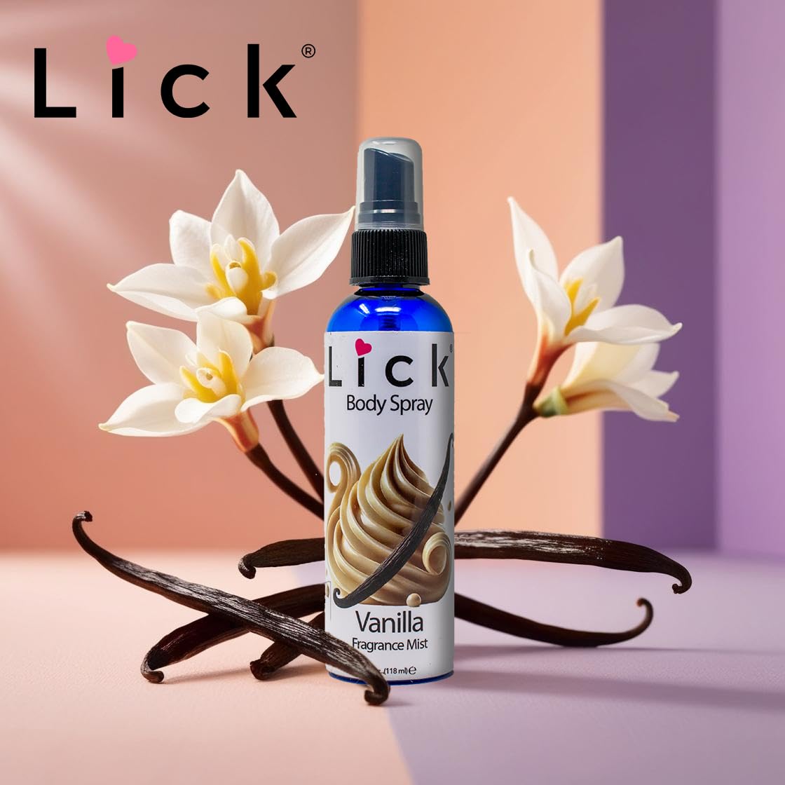 LICK Vanilla Velvet Scented Body Spray - Cozy and Warm Fragrance Mist - 4 fl oz