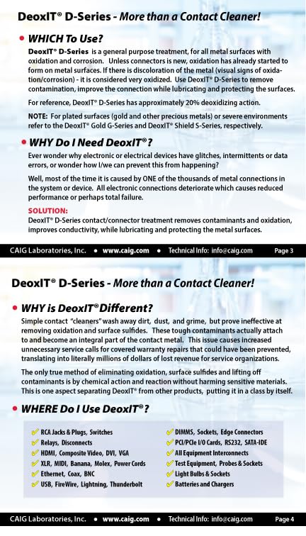 DeoxIT D5S-6 Spray, More Than A Contact Cleaner, 142g, Low-Med-High Valve, Pack of 1