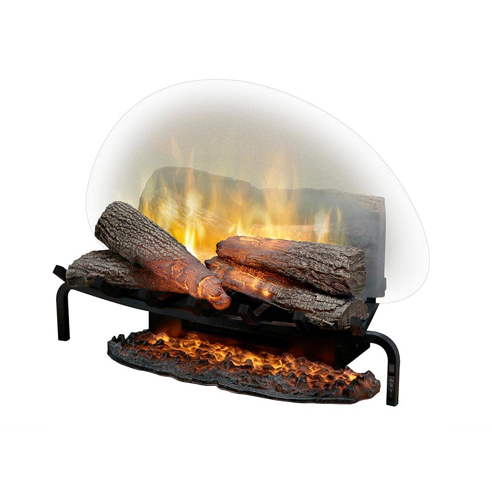 Dimplex Revillusion Electric Fireplace Log Insert - 25 Inch Faux Wooden Logs, Plug In Electric Heater + Glowing Ash Mat; Remote