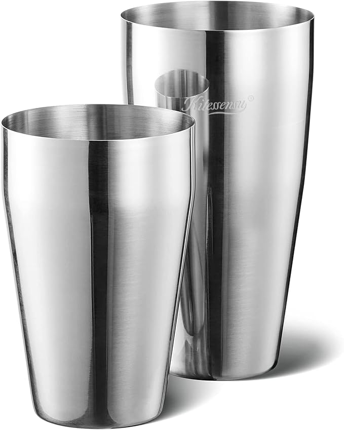 KITESSENSU Cocktail Shaker Set, 2-Piece Boston Shaker Set for Drink Mixing, Premium 18/8 Stainless Steel Martini Shaker fo...