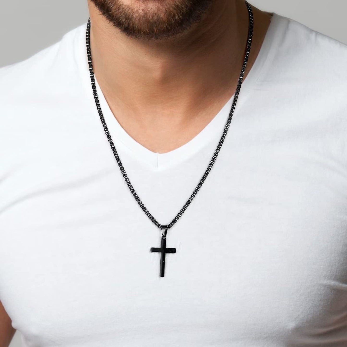 PAERAPAK Brother Cross Necklaces - Black Cross Necklace for Brother Gifts, Birthday, Fathers Day, Christmas