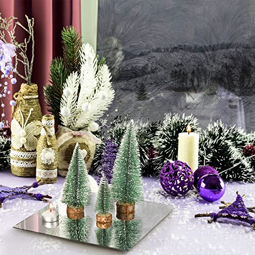 Suwimut Set of 12 Square Mirrors for Centerpieces, 10 x 10 Inch Glass Mirror Tray Candle Plates Wall Mounted Glass Mirror ...