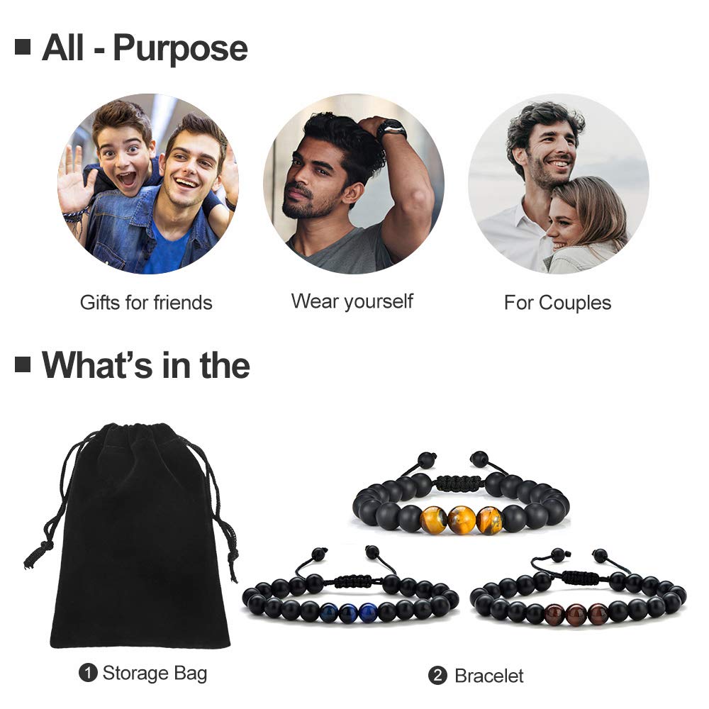 M MOOHAM Mens Bracelet - Unique Gifts for Men Bracelets Set Christmas Gifts for Dad from Daughter Birthday Gift for Men Retirement Gifts for Men Bracelets for Men