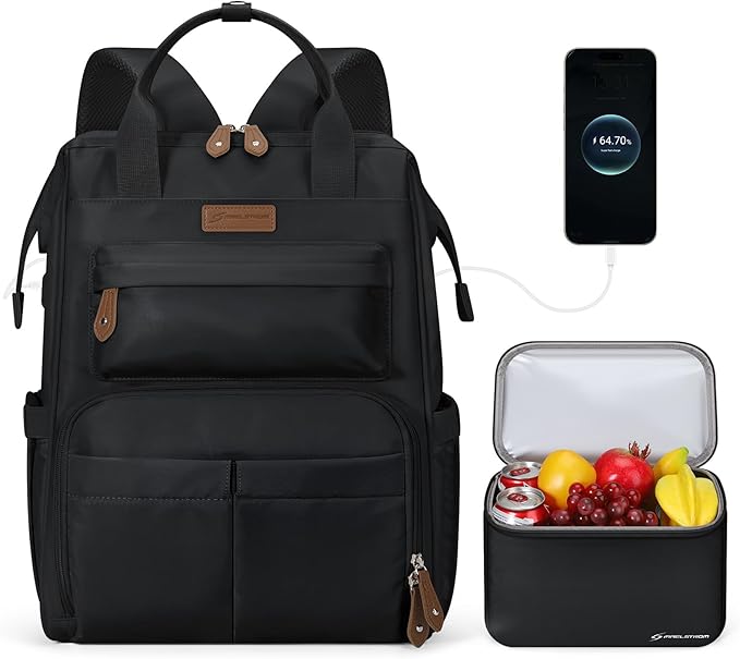 Maelstrom Travel Backpack for Women Men,Laptop Backpack Fits 15.6-17.3 Inch Laptop, Nurse/Work Bag with Insulated Lunch Bo...