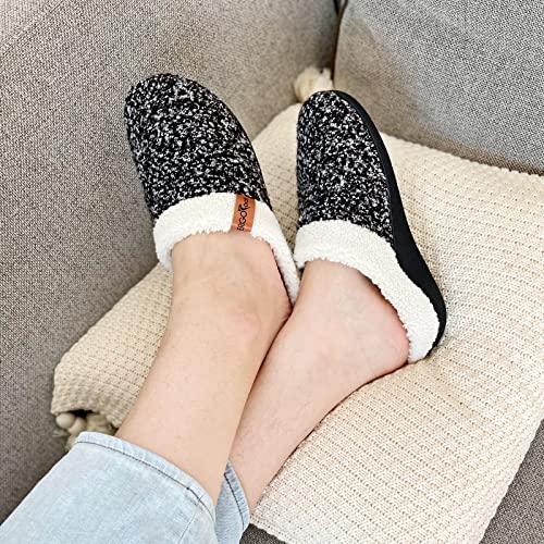 ERGOfoot Orthopedic Slippers with Arch Support, Slip-On Knit Soft Sherpa Lining House Slipper, Plantar Fasciitis Relief, O...