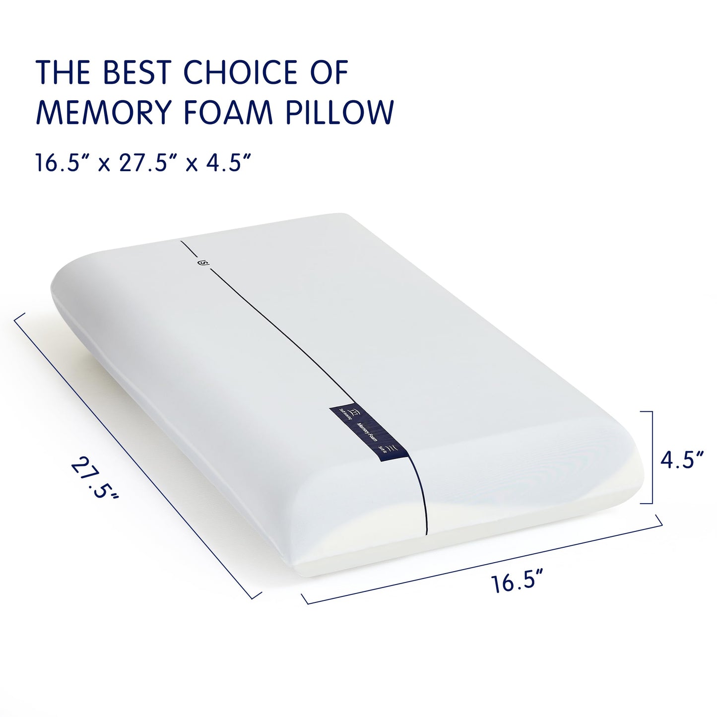 SyMax Cooling Memory Foam Pillow for Neck Pain Relief, Firm Ergonomic Cervical Neck Pillow, Soft Supportive Pillows for Side, Back, Stomach Sleepers, Two Firmness, Free Eye Mask Included