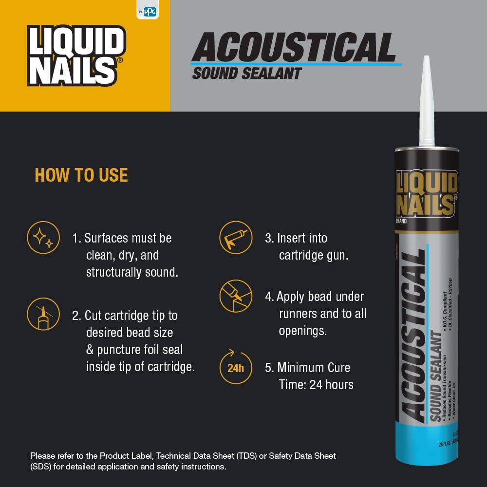 Liquid Nails Acoustical 28 oz. White Interior Sound Reducing Sealant