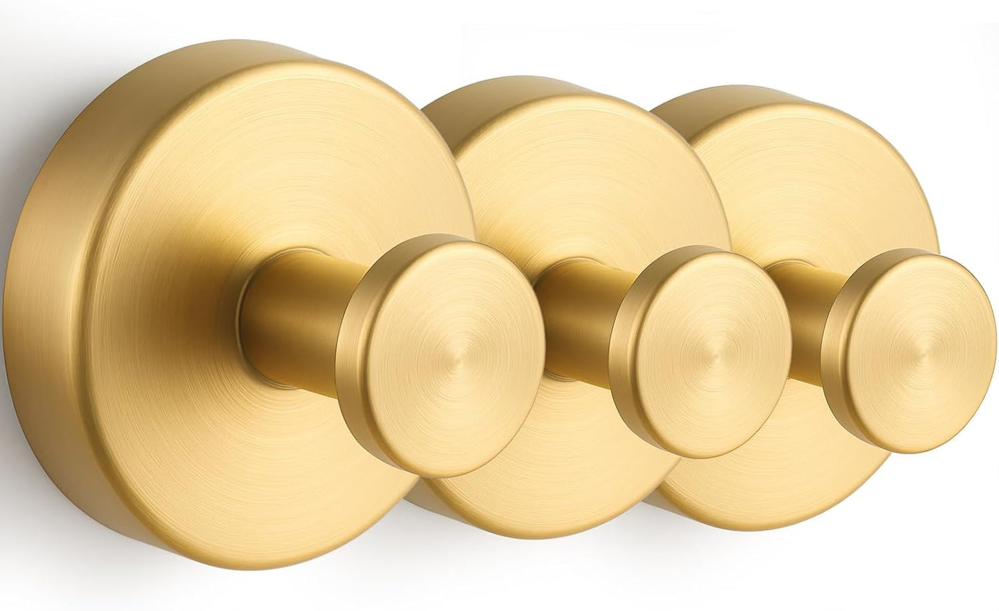 byojia Suction Cup Hooks, Shower Hooks for Inside Shower, No-Drill Towel Hook Stainless Steel Waterproof Suction Hook for Wreaths, Loofah, Towel, Coat, Bath Robe (3, Gold)