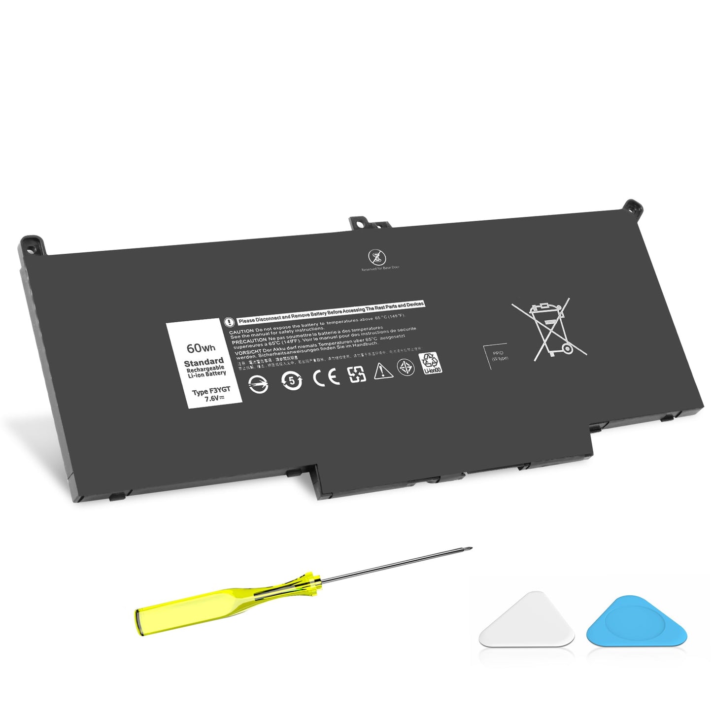 VNYUNQWE F3YGT 60WH Latitude 7480 7490 Battery 2X39G Replacement for Dell Latitude 12 7000 7280 7290/13 7000 7380 7390 P29S002/1
