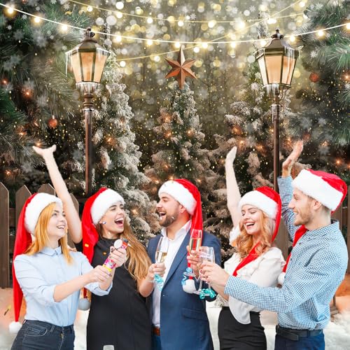 10x8FT Winter Christmas Tree Photography Backdrop Snowy Forest Portrait Background Xmas Snowflake Family Holiday Party Dec...