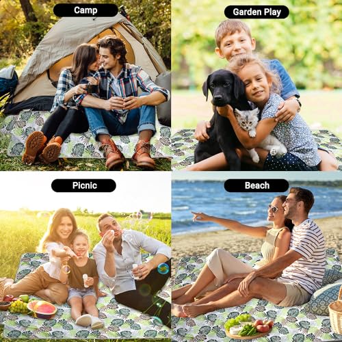 Hi Space Picnic Blankets Extra Large 80''x60'' Picnic Mat Waterproof Foldable Beach Picnic Blanket Washable Park Blanket O...