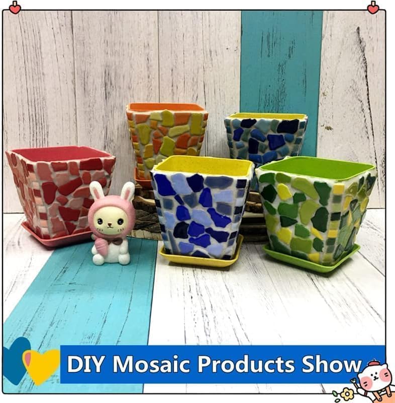 1.1LB Irregular Ceramics Mosaic Tiles, Mosaic Pieces Stones for DIY Mosaic Making Craft Hobby Arts Home Wall Decoration (Mix Rainbow)