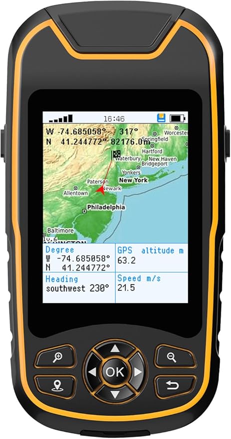 Handheld GPS for Hiking, Rugged and Waterproof Handheld GPS Navigator, 3.2" Sunlight Readable Screen, Compact Satellite Ha...