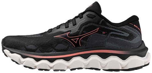Mizuno Women's Wave Horizon 7 Running Shoe | Support Running Shoe | Black/Dubarry | US 6