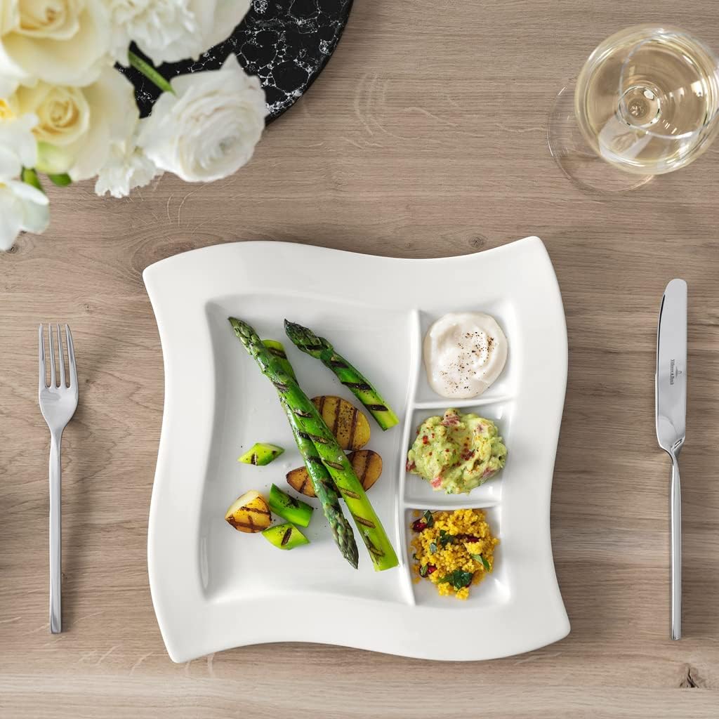 Villeroy & Boch New Wave Grill Plate, 10.5 in, Premium Porcelain, White